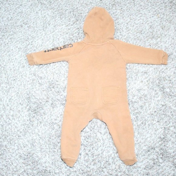 Carhartt Hooded Bodysuit One Piece Brown Baby Toddler Size 18M 18 Months H11912 - Picture 5 of 8
